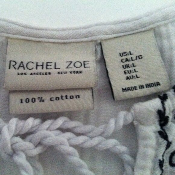 Rachel Zoe Top Women's Size Large White Mulitcolor - Picture 6 of 6